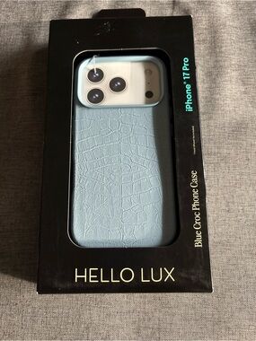 Hello Lux Blue Croc Phone Case for iPhone 17 Pro